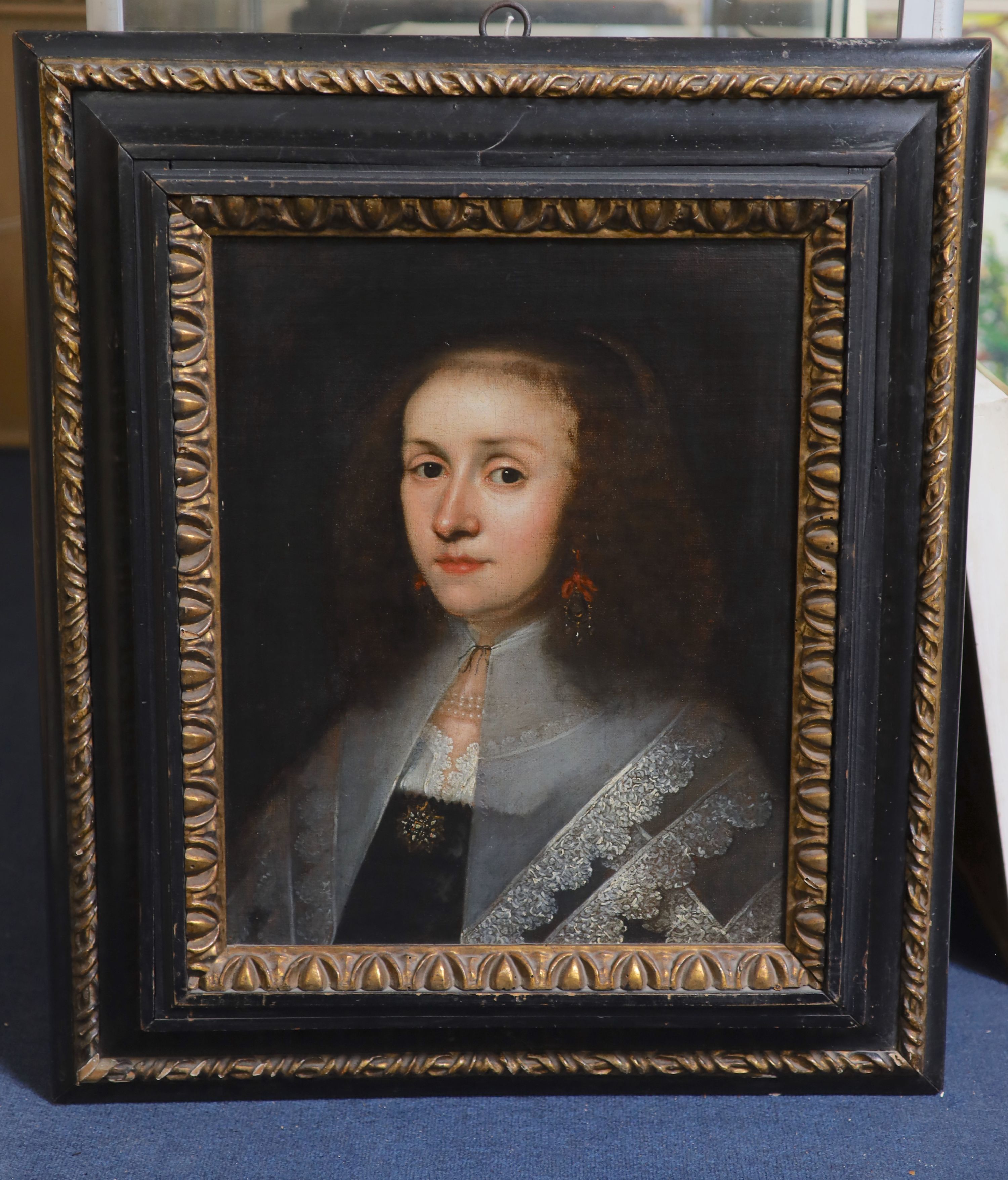 Follower of Daniel Mytens (c.1590-1687), Portrait of a Lady, oil on canvas, 49 x 39.5cm